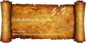Jakubovics Iván névjegykártya